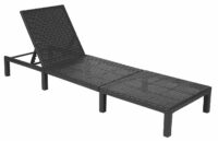 Rattan Sonnenliege Liegestuhl ~ Premium anthrazit Kissen grau
