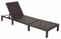 Rattan Sonnenliege Liegestuhl ~ Premium braun Kissen creme