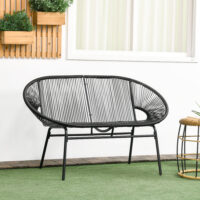 Rattansessel Relaxsessel Boho-Stil für Wohnzimmer schwarz