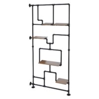 Raumteiler mit Regal Wohnregal Industrial Metall 203x100x20cm braun