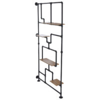 Raumteiler mit Regal Wohnregal Industrial Metall 203x100x20cm braun