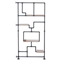 Raumteiler mit Regal Wohnregal Industrial Metall 203x100x20cm braun