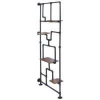 Raumteiler mit Regal Wohnregal Industrial Metall 203x80x20cm dunkelbraun