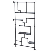 Raumteiler mit Regal Wohnregal Industrial Metall 203x100x20cm schwarz