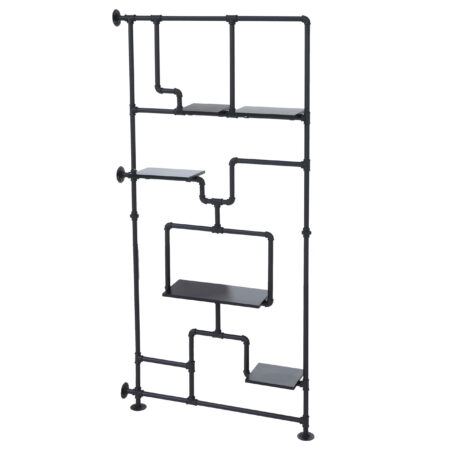 Raumteiler mit Regal Wohnregal Industrial Metall 203x100x20cm schwarz
