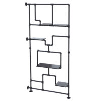 Raumteiler mit Regal Wohnregal Industrial Metall 203x100x20cm schwarz