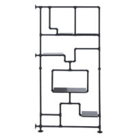 Raumteiler mit Regal Wohnregal Industrial Metall 203x100x20cm schwarz