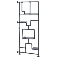 Raumteiler mit Regal Wohnregal Industrial Metall 203x80x20cm schwarz