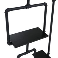 Raumteiler mit Regal Wohnregal Industrial Metall 203x80x20cm schwarz
