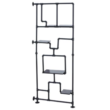 Raumteiler mit Regal Wohnregal Industrial Metall 203x80x20cm schwarz