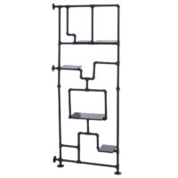 Raumteiler mit Regal Wohnregal Industrial Metall 203x80x20cm schwarz
