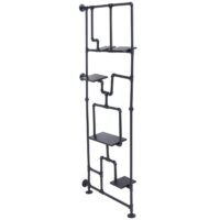 Raumteiler mit Regal Wohnregal Industrial Metall 203x80x20cm schwarz