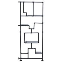 Raumteiler mit Regal Wohnregal Industrial Metall 203x80x20cm schwarz