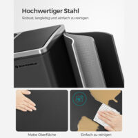 Recycling-Mülleimer Abfalleimer 3x18 L Schwarz.