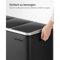 Recycling-Mülleimer Abfalleimer 3x18 L Schwarz.