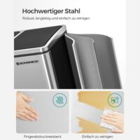 Recycling-Mülleimer Abfalleimer 3x18 L Silber.