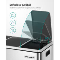 Recycling-Mülleimer Abfalleimer 3x18 L Silber.