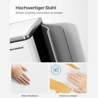 Recycling-Mülleimer Abfalleimer 3x18 L Weiss.