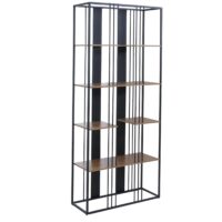 Regal Bücherschrank Hochschrank Industrial 180x80x31cm schwarz braun