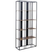 Regal Bücherschrank Hochschrank Industrial 180x80x31cm schwarz braun