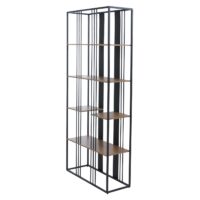 Regal Bücherschrank Hochschrank Industrial 180x80x31cm schwarz braun