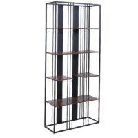 Regal Bücherschrank Hochschrank Industrial 180x80x31cm schwarz dunkelbraun
