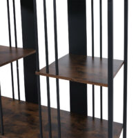 Regal Bücherschrank Hochschrank Industrial 180x80x31cm schwarz dunkelbraun