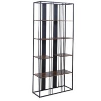 Regal Bücherschrank Hochschrank Industrial 180x80x31cm schwarz dunkelbraun