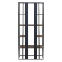 Regal Bücherschrank Hochschrank Industrial 180x80x31cm schwarz dunkelbraun