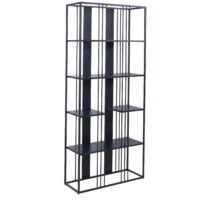 Regal Bücherschrank Hochschrank Industrial 180x80x31cm schwarz schwarz
