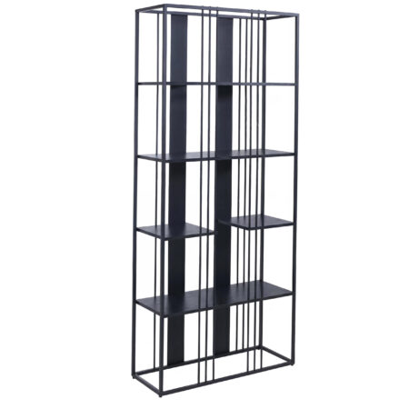Regal Bücherschrank Hochschrank Industrial 180x80x31cm schwarz schwarz