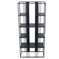 Regal Bücherschrank Hochschrank Industrial 180x80x31cm schwarz schwarz