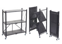 Regal JAM-J85 Standregal klappbar 3 Ebenen Stahl schwarz