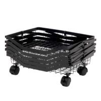 Regal Küchenregal Rollregal Küchenwagen Korb faltbar 95x39x28cm schwarz