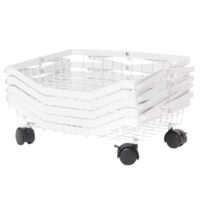 Regal Küchenregal Rollregal Küchenwagen Korb faltbar 95x39x28cm weiss