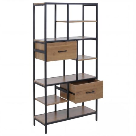 Regal Regalschrank Bücherregal Schubladen Industrial 150x81x33cm braun