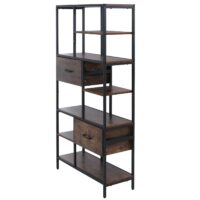 Regal Regalschrank Bücherregal Schubladen Industrial 150x81x33cm dunkelbraun