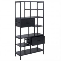 Regal Regalschrank Bücherregal Schubladen Industrial 150x81x33cm schwarz