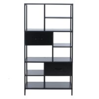 Regal Regalschrank Bücherregal Schubladen Industrial 150x81x33cm schwarz
