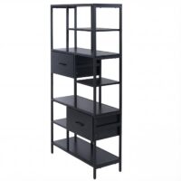 Regal Regalschrank Bücherregal Schubladen Industrial 150x81x33cm schwarz