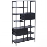 Regal Regalschrank Bücherregal Schubladen Industrial 150x81x33cm schwarz