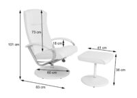 Relaxliege Relaxsessel Fernsehsessel mit Hocker creme-weiss