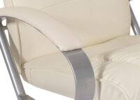 Relaxliege Relaxsessel Fernsehsessel mit Hocker creme-weiss