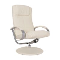 Relaxliege Relaxsessel Fernsehsessel mit Hocker creme-weiss