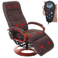 Relaxliege Relaxsessel Massagesessel mit Massage Wildlederimitat braun