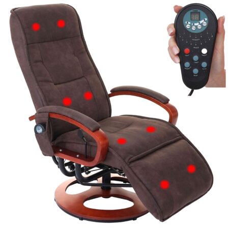 Relaxliege Relaxsessel Massagesessel mit Massage Wildlederimitat braun
