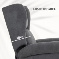 Relaxsessel mit Aufstehhilfe und Liegefunktion bis 200kg dunkelgrau