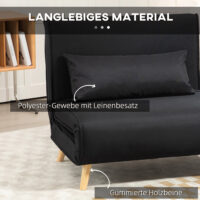 Relaxsessel mit Bettfunktion für 1 Person modern schwarz