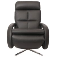 Relaxsessel Design Fernsehsessel TV-Sessel Liegesessel drehbar Voll-Leder schwarz