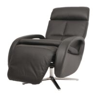 Relaxsessel Design Fernsehsessel TV-Sessel Liegesessel drehbar Voll-Leder schwarz